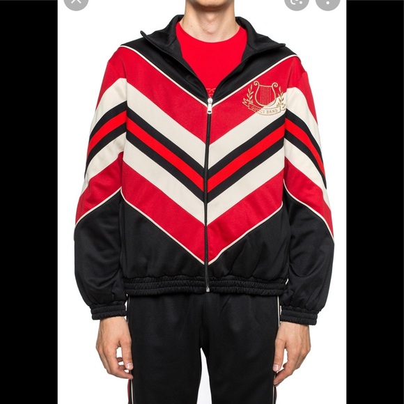 Gucci Chevron Red Stripe Track Jacket with Lyre Sz M - Picture 2 of 11